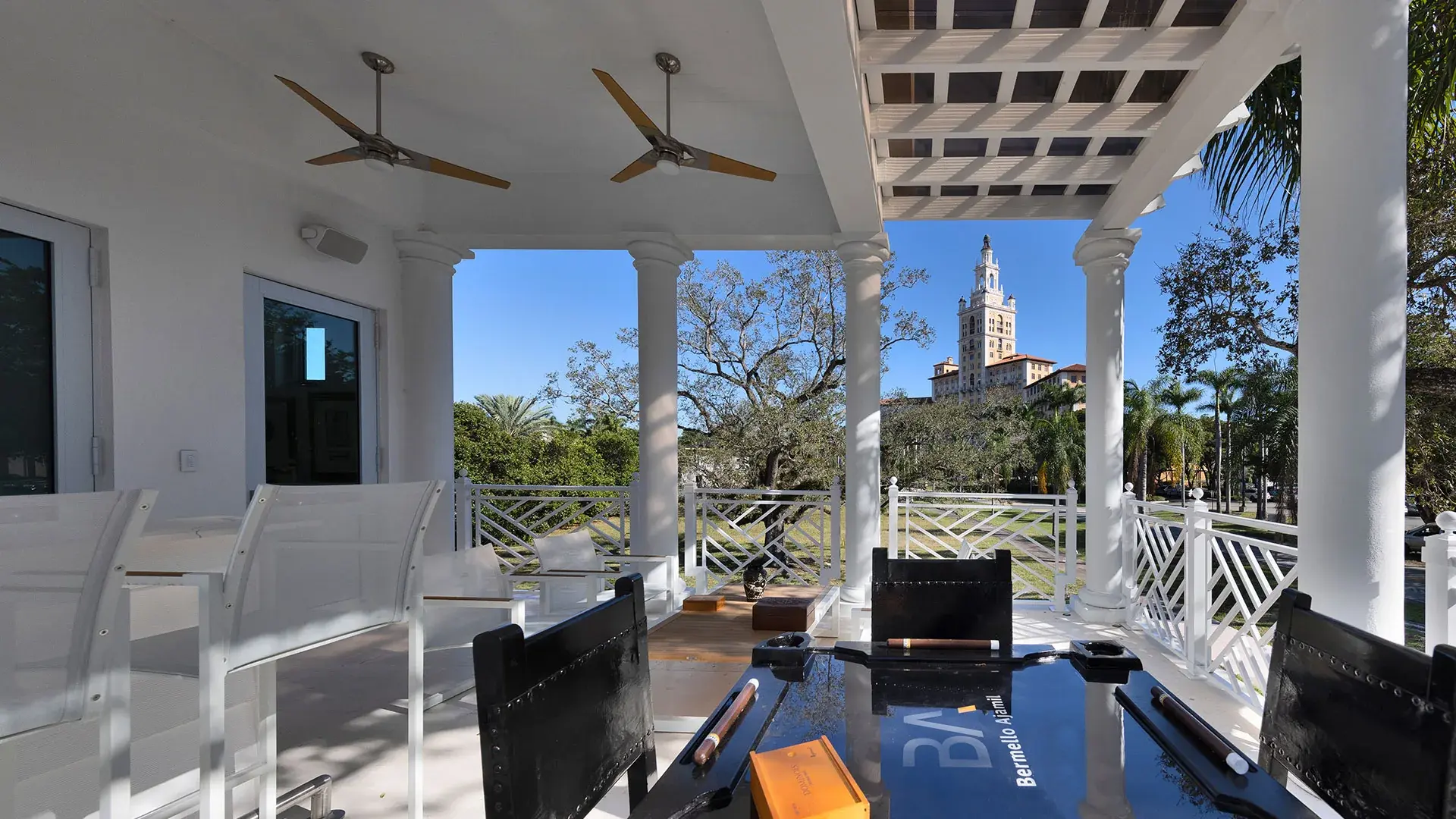 1238 Malaga — courtyard pool by day with Adirondack chairs