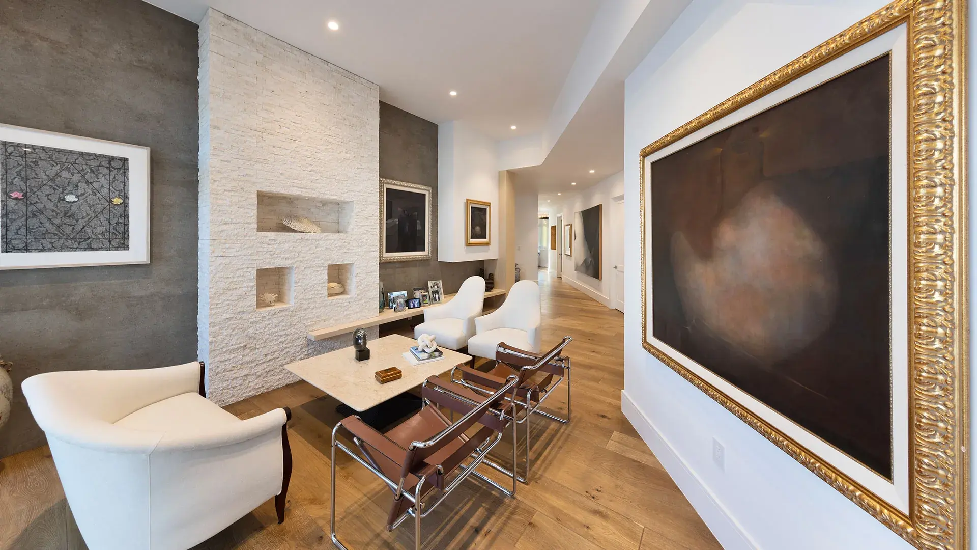 1238 Malaga — foyer, grand staircase, and gallery art