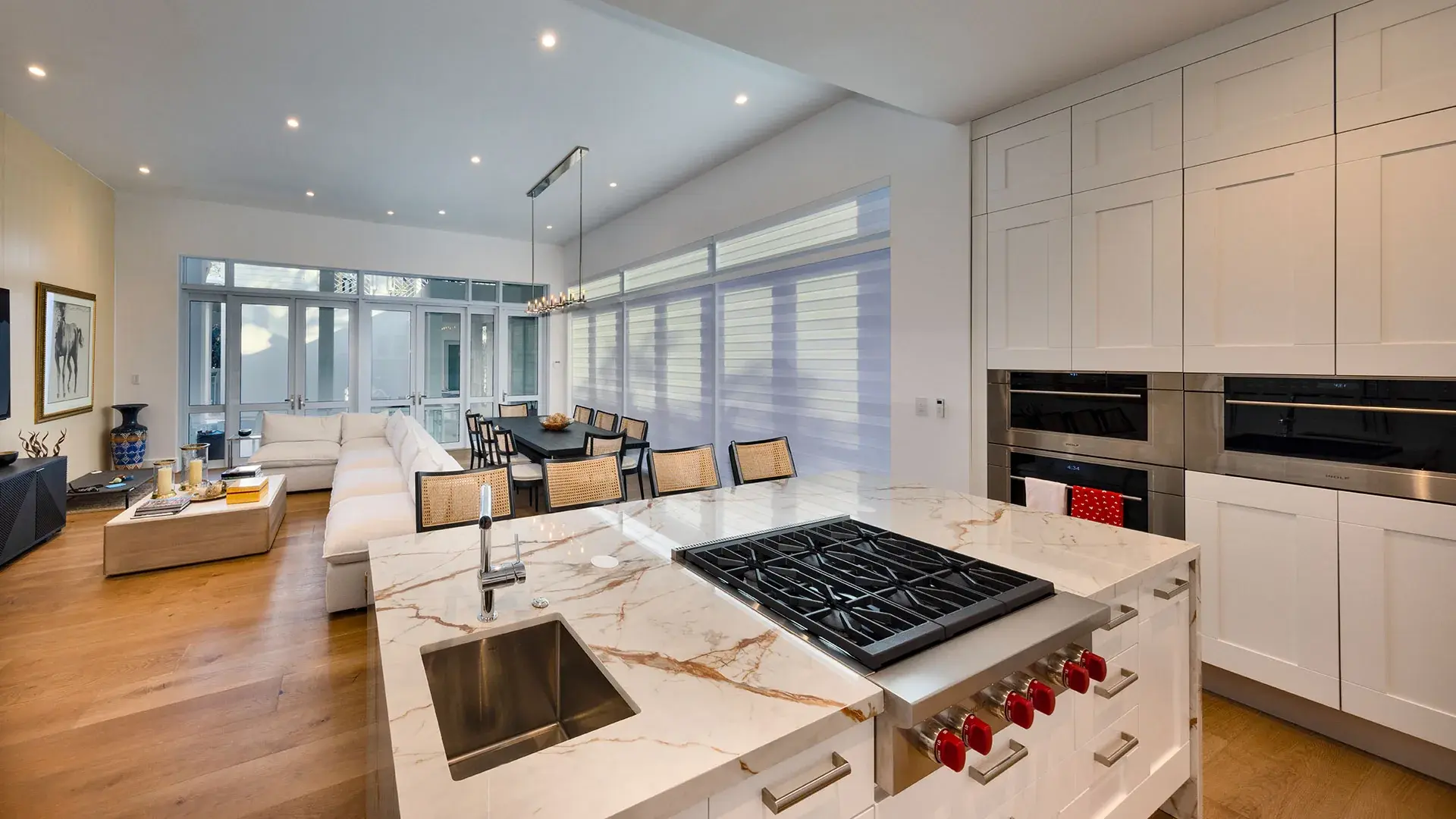 1238 Malaga — foyer with grand piano and staircase